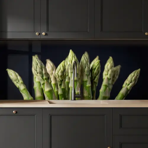Asperges - Groen - Zwart keuken achterwand 2 middel -sfeer1