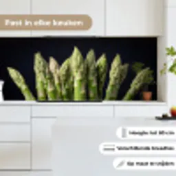 Asperges - Groen - Zwart keuken achterwand 2 middel -sfeer4_NL