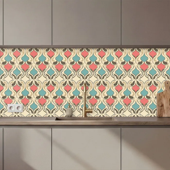 Barok - Retro - Kleurrijk keuken achterwand 2 middel 871 zz_3dshopping