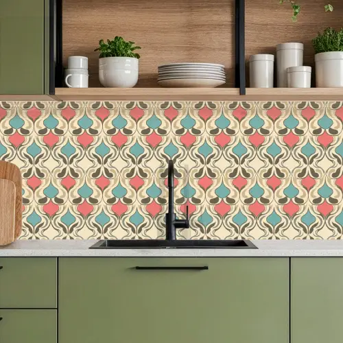 Barok - Retro - Kleurrijk keuken achterwand 2 middel 871 -sfeer3