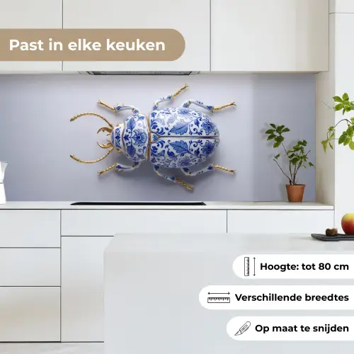 Kever - Delfts - Blauw - Goud keuken achterwand 2 middel -sfeer4_NL