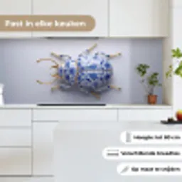 Kever - Delfts  - Blauw - Goud keuken achterwand 2 middel -sfeer4_NL