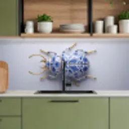 Kever - Delfts  - Blauw - Goud keuken achterwand 2 middel -sfeer3