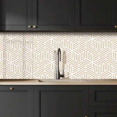 Beige - Geometrie - Patronen - Abstract keuken achterwand 2 middel 871 -sfeer1