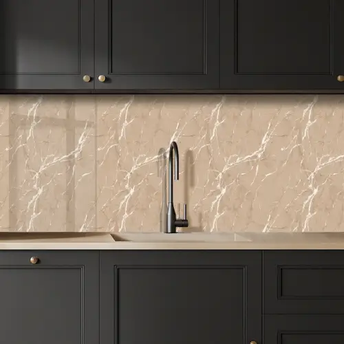 Beige - Marmer - Organisch - Wit keuken achterwand 2 middel 871 -sfeer1