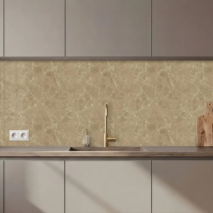 Beige - Marmer - Witte aders keuken achterwand 2 middel 871 zz_3dshopping