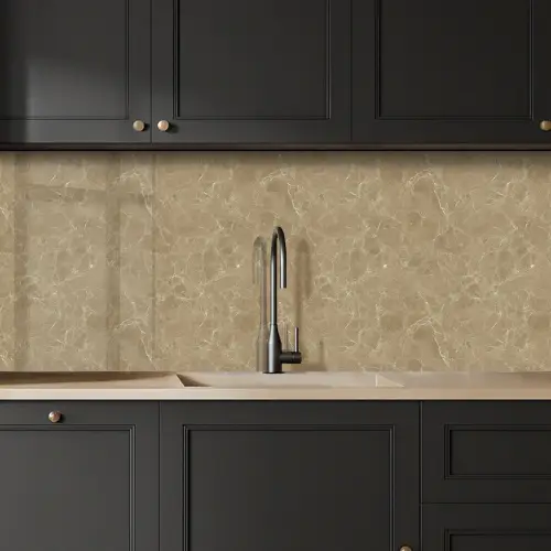 Beige - Marmer - Witte aders keuken achterwand 2 middel 871 -sfeer1