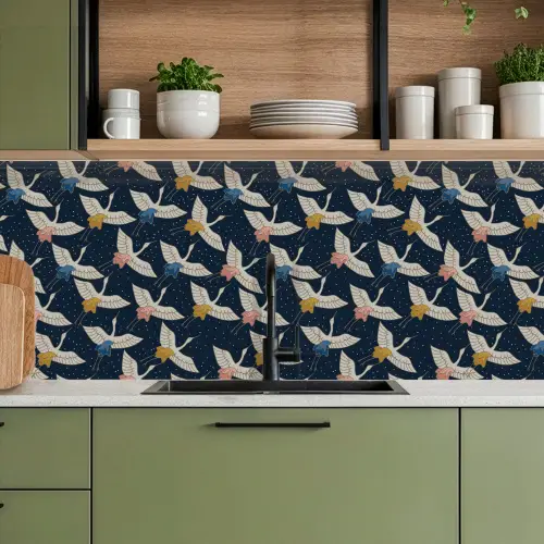 Vogels - Nacht - Japan - Patronen keuken achterwand 2 middel 871 -sfeer3