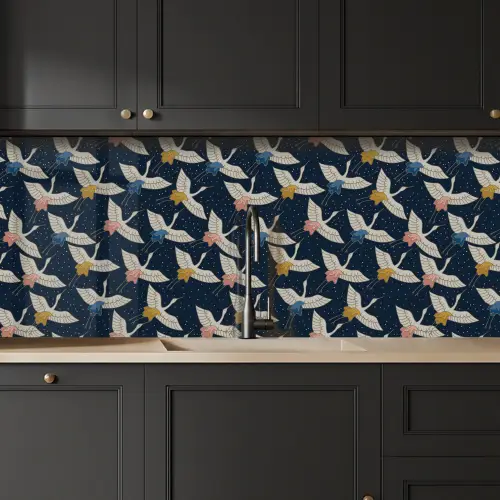 Vogels - Nacht - Japan - Patronen keuken achterwand 2 middel 871 -sfeer1