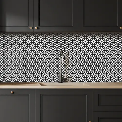 Zwart - Geometrie - Design keuken achterwand 2 middel 871 -sfeer1