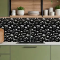 Zwarte - Glans - Stenen keuken achterwand 2 middel 871 -sfeer3