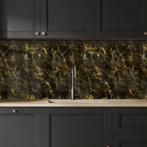 Zwart - Marmer - Goud keuken achterwand 2 middel 871 -sfeer1