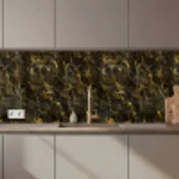 Zwart - Marmer - Goud keuken achterwand 2 middel 871 zz_3dshopping