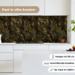 Zwart - Marmer - Goud keuken achterwand 2 middel 871 -sfeer4_NL