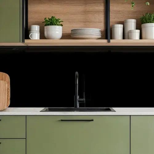 Zwart - Effen kleur keuken achterwand 2 middel 871 -sfeer3