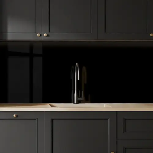 Zwart - Effen kleur keuken achterwand 2 middel 871 -sfeer1