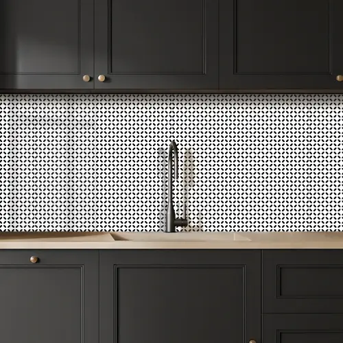Zwart - Wit - Geometrie - Patronen - Abstract keuken achterwand 2 middel 871 -sfeer1