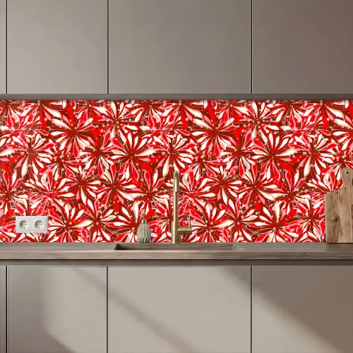 Bloesem - Rood - Patronen - Bloemen keuken achterwand 2 middel 871 zz_3dshopping