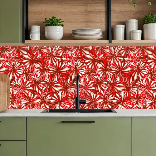 Bloesem - Rood - Patronen - Bloemen keuken achterwand 2 middel 871 -sfeer3