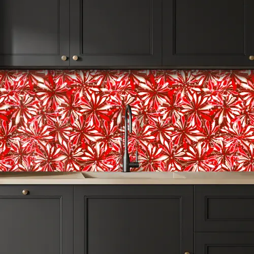 Bloesem - Rood - Patronen - Bloemen keuken achterwand 2 middel 871 -sfeer1
