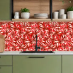 Bloesem - Rood - Patronen - Bloemen keuken achterwand 2 middel 871 -sfeer3