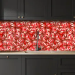 Bloesem - Rood - Patronen - Bloemen keuken achterwand 2 middel 871 -sfeer1