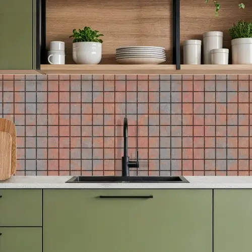Blauw - Bruin - Vlekken - Vierkant keuken achterwand 2 middel 871 -sfeer3