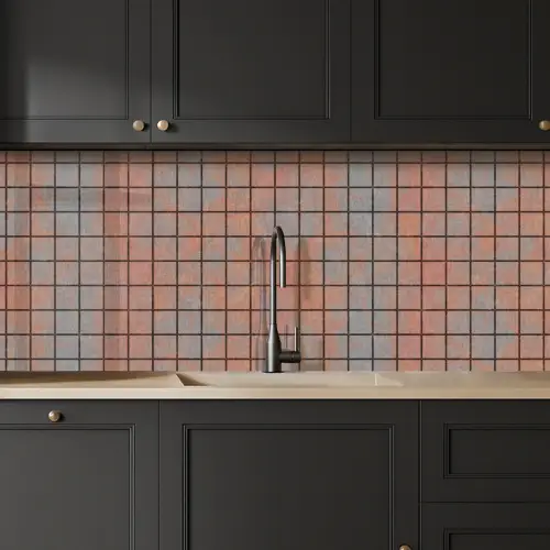 Blauw - Bruin - Vlekken - Vierkant keuken achterwand 2 middel 871 -sfeer1