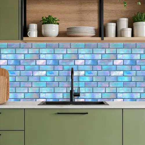 Blauw - Glans - Muur keuken achterwand 2 middel 871 -sfeer3