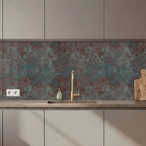 Blauw - Grijs - Roest - Patroon keuken achterwand 2 middel 871 zz_3dshopping