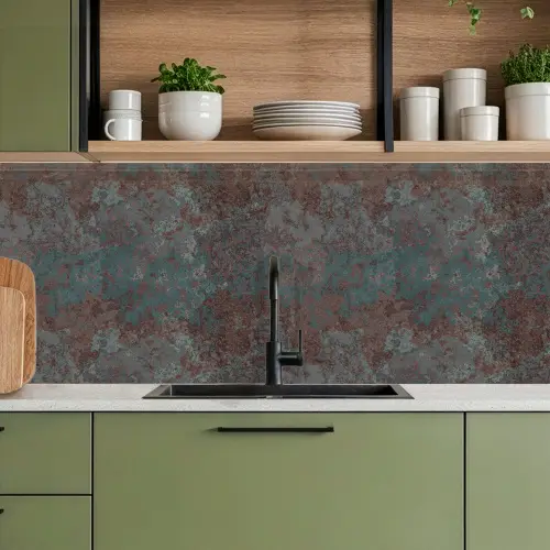 Blauw - Grijs - Roest - Patroon keuken achterwand 2 middel 871 -sfeer3