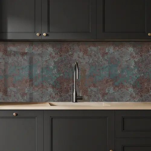 Blauw - Grijs - Roest - Patroon keuken achterwand 2 middel 871 -sfeer1