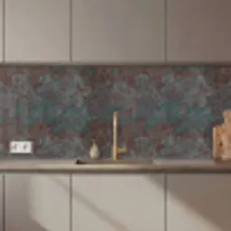 Blauw - Grijs - Roest - Patroon keuken achterwand 2 middel 871 zz_3dshopping