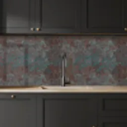 Blauw - Grijs - Roest - Patroon keuken achterwand 2 middel 871 -sfeer1
