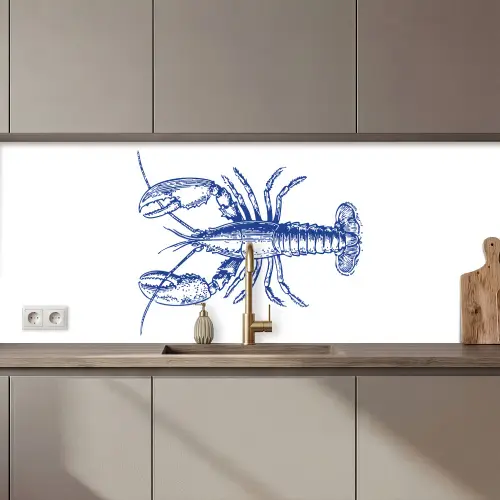 Blauw - Kreeft - Wit keuken achterwand 2 middel zz_3dshopping
