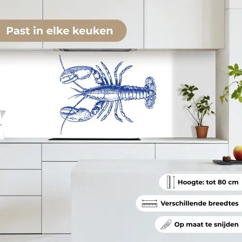 Blauw - Kreeft - Wit keuken achterwand 2 middel -sfeer4_NL