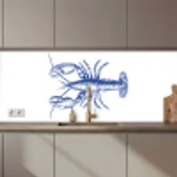 Blauw - Kreeft - Wit keuken achterwand 2 middel zz_3dshopping