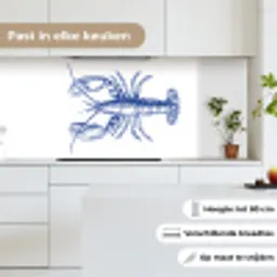 Blauw - Kreeft - Wit keuken achterwand 2 middel -sfeer4_NL
