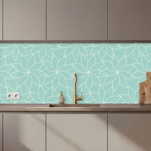 Blauw - Mandala - Design keuken achterwand 2 middel 871 zz_3dshopping