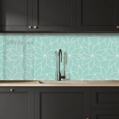 Blauw - Mandala - Design keuken achterwand 2 middel 871 -sfeer1