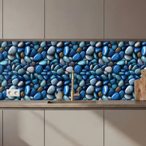 Blauwe - Oceaan - Kiezels keuken achterwand 2 middel 871 zz_3dshopping