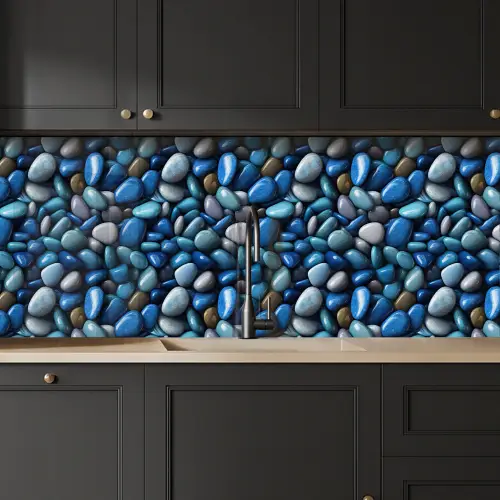 Blauwe - Oceaan - Kiezels keuken achterwand 2 middel 871 -sfeer1