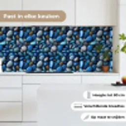 Blauwe - Oceaan - Kiezels keuken achterwand 2 middel 871 -sfeer4_NL