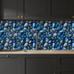 Blauwe - Oceaan - Kiezels keuken achterwand 2 middel 871 -sfeer1