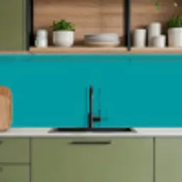Blauw - Effen kleur keuken achterwand 2 middel 871 -sfeer3