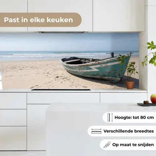 Boot - Zandstrand - Zee keuken achterwand 2 middel -sfeer4_NL