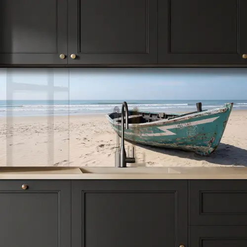 Boot - Zandstrand - Zee keuken achterwand 2 middel -sfeer1