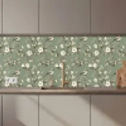 Botanisch - Vogels - Groen keuken achterwand 2 middel 871 zz_3dshopping