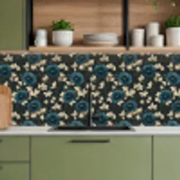 Botanisch - Bloemen - Blauw keuken achterwand 2 middel 871 -sfeer3