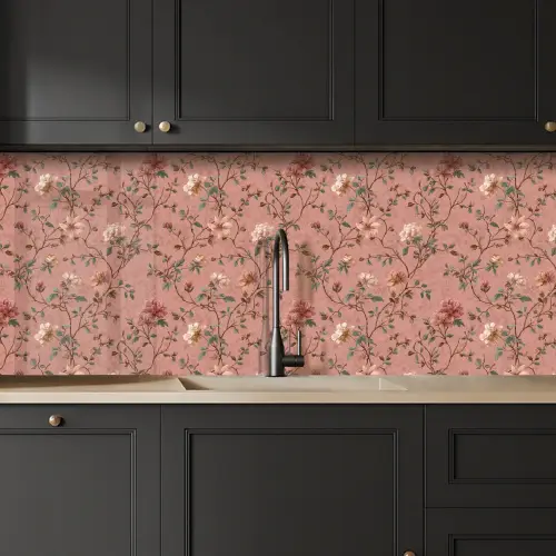 Botanisch - Bloemen - Roze keuken achterwand 2 middel 871 -sfeer1